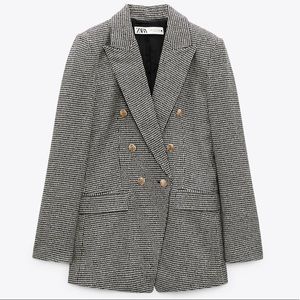 Zara Tailored Houndstooth Blazer NWT